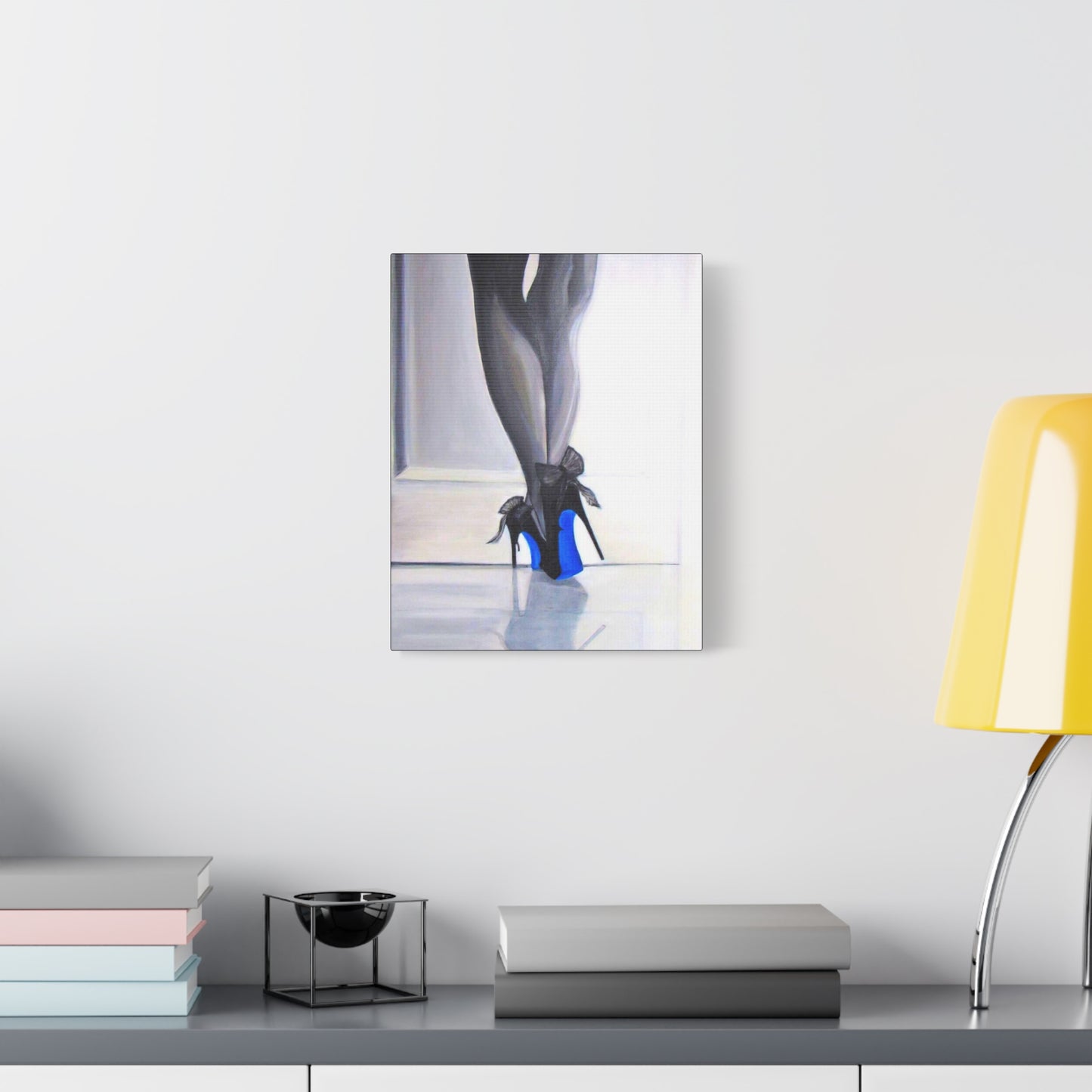 Matte Canvas, Stretched, 1.25"/ Acrylic Painting Print/Blue Bottoms