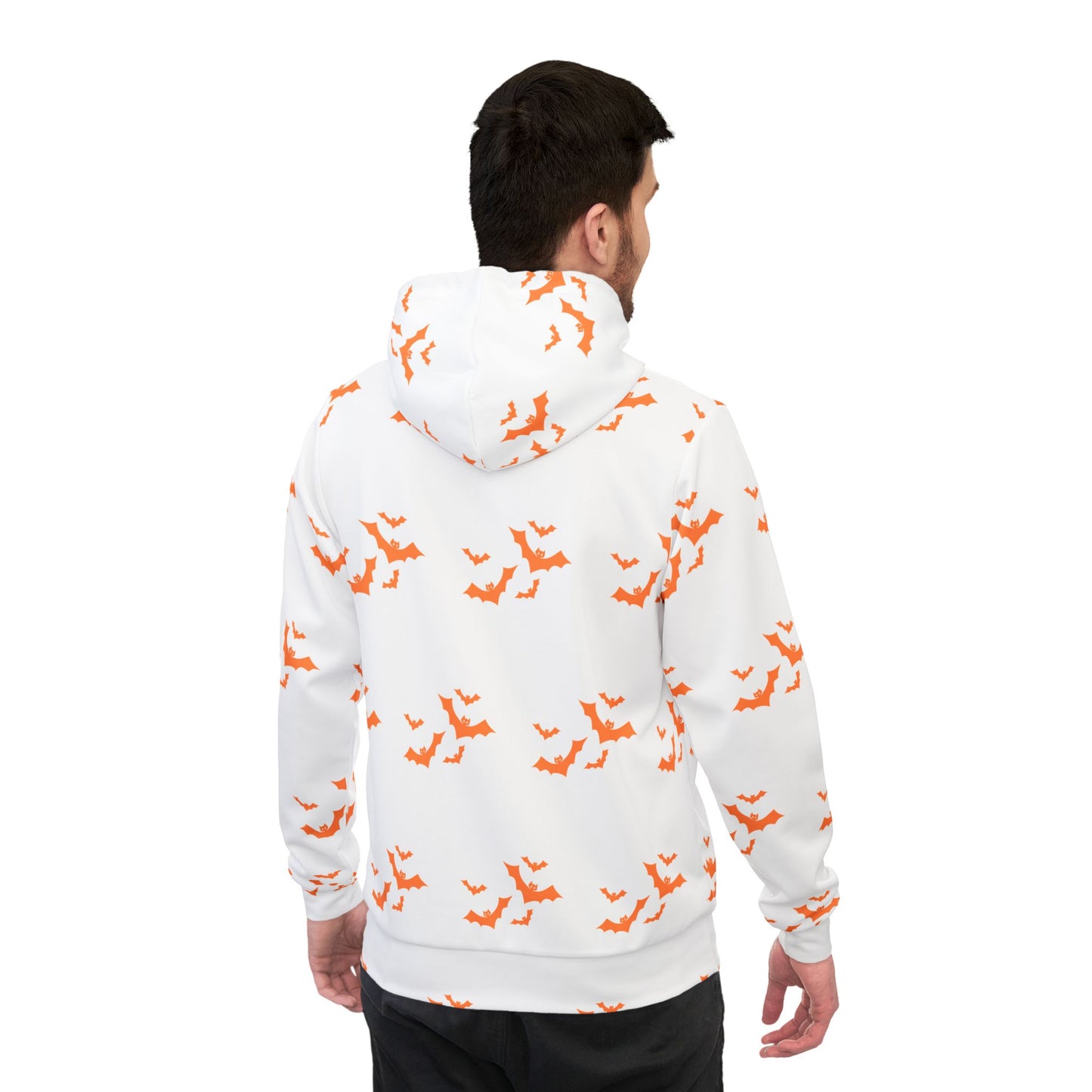 Unisex Athletic Hoodie (AOP)/Bats/Orange/Halloween