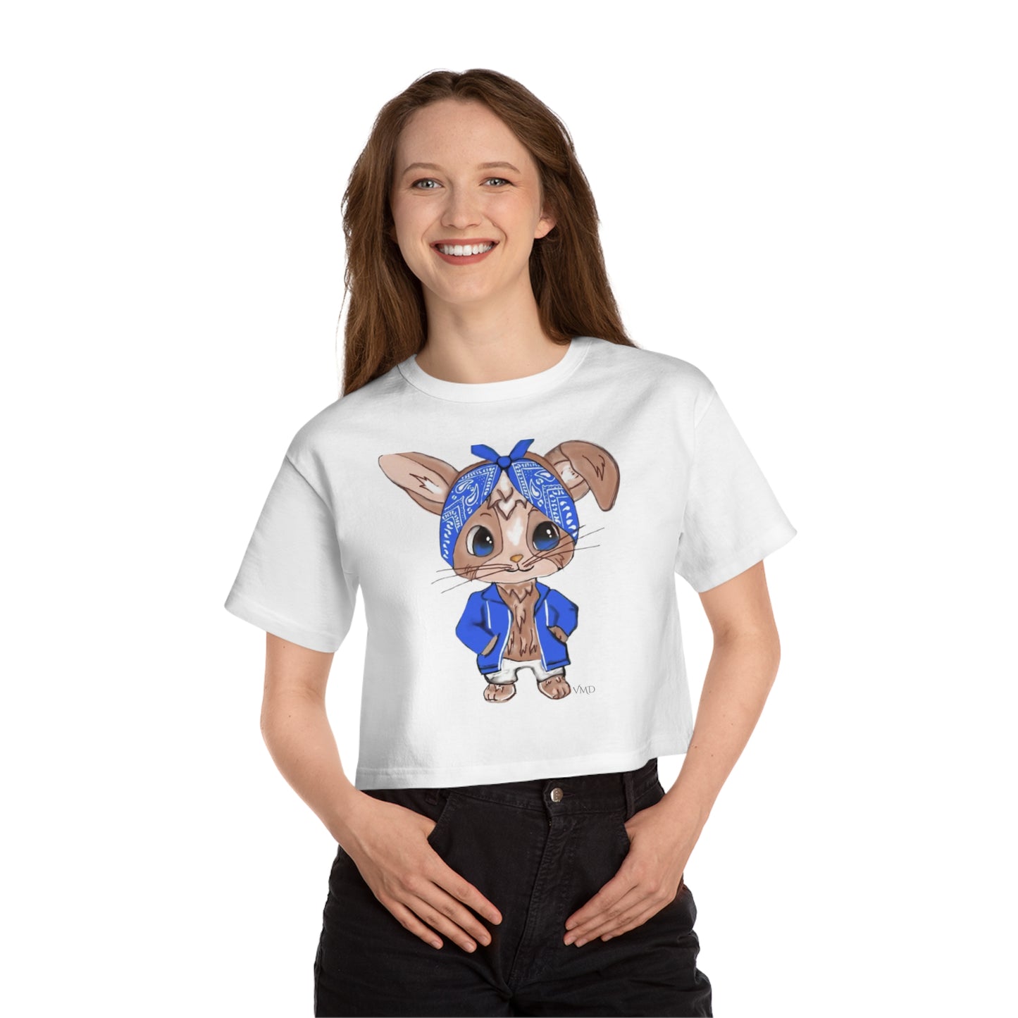 Champion Women's Cropped T-Shirt/Bandana Bunnie/Blue