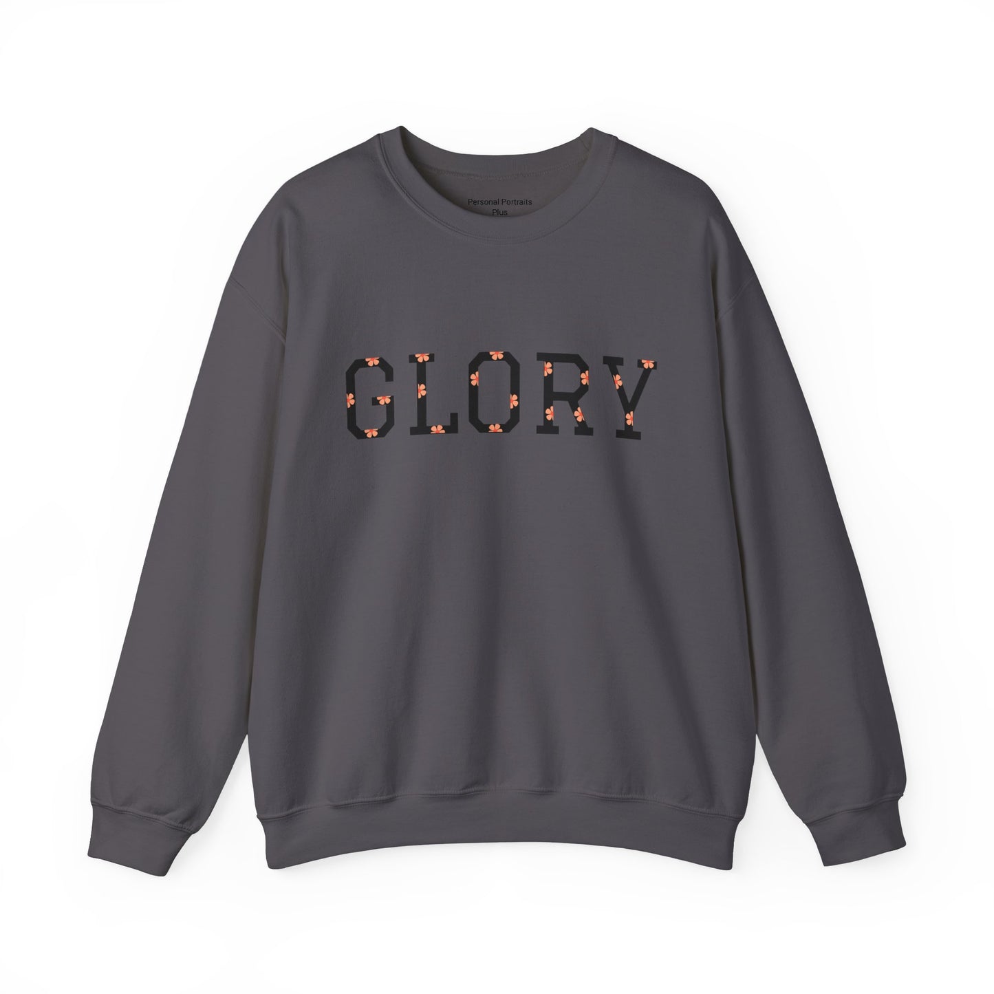 Womans/Heavy Blend™ Crewneck Sweatshirt/Glory/Black/Orange Daisies