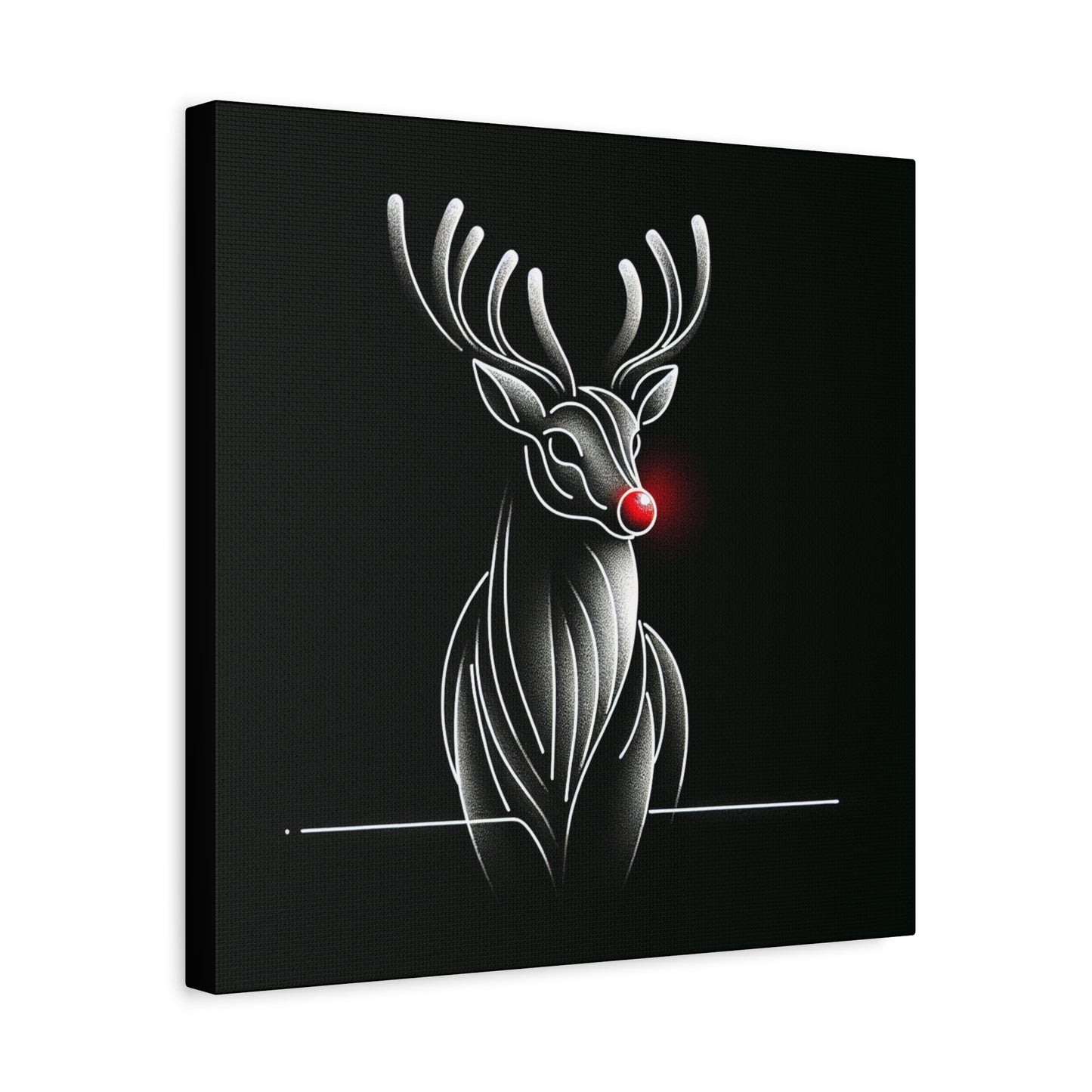 Matte Canvas, Stretched, 1.25"/ Rudolph/ Line Art/ Black/BG