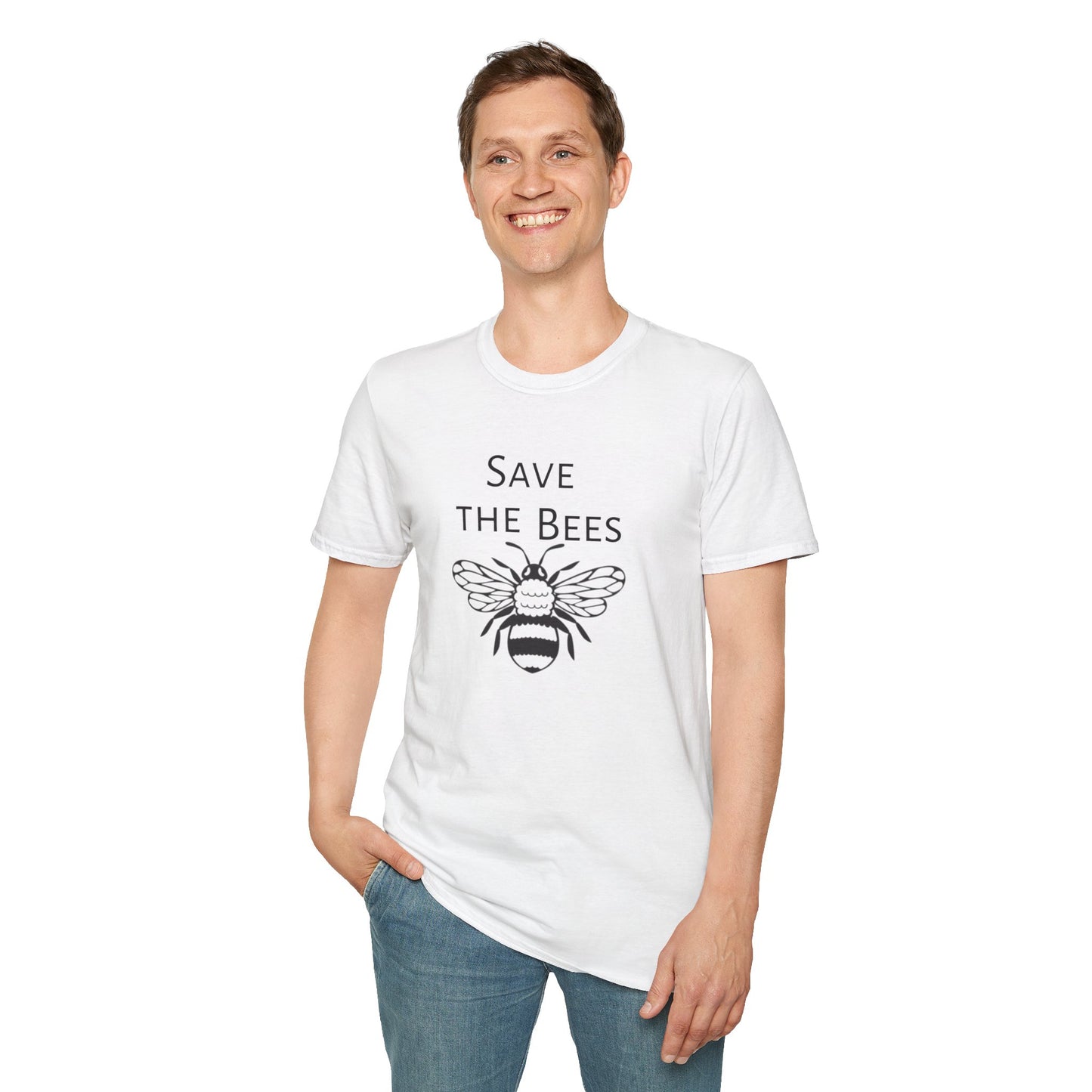 Unisex Softstyle T-Shirt/Save the Bees/With every Save the bees t- shirt purchased 10% of sales goes to bee organization's