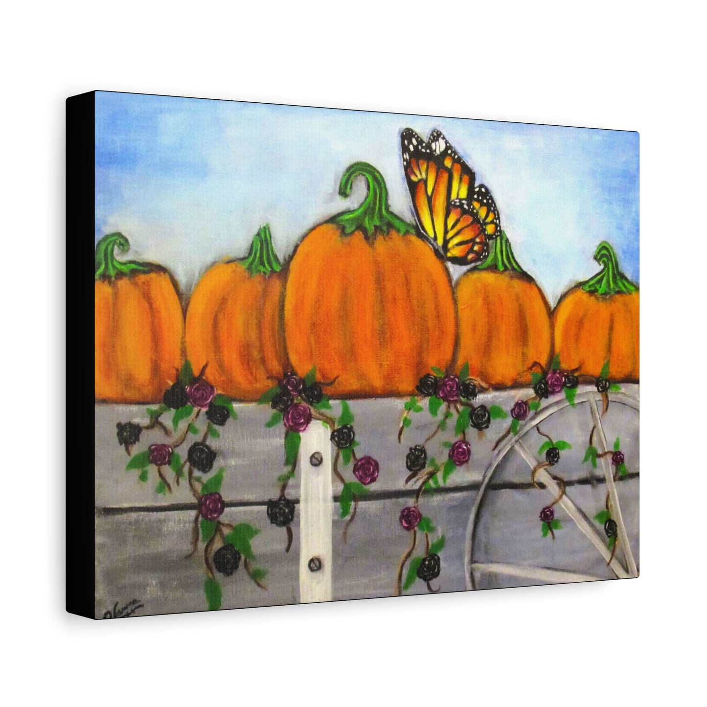 Matte Canvas, Stretched, 1.25"/Fall/Pumpkins in a Wagon