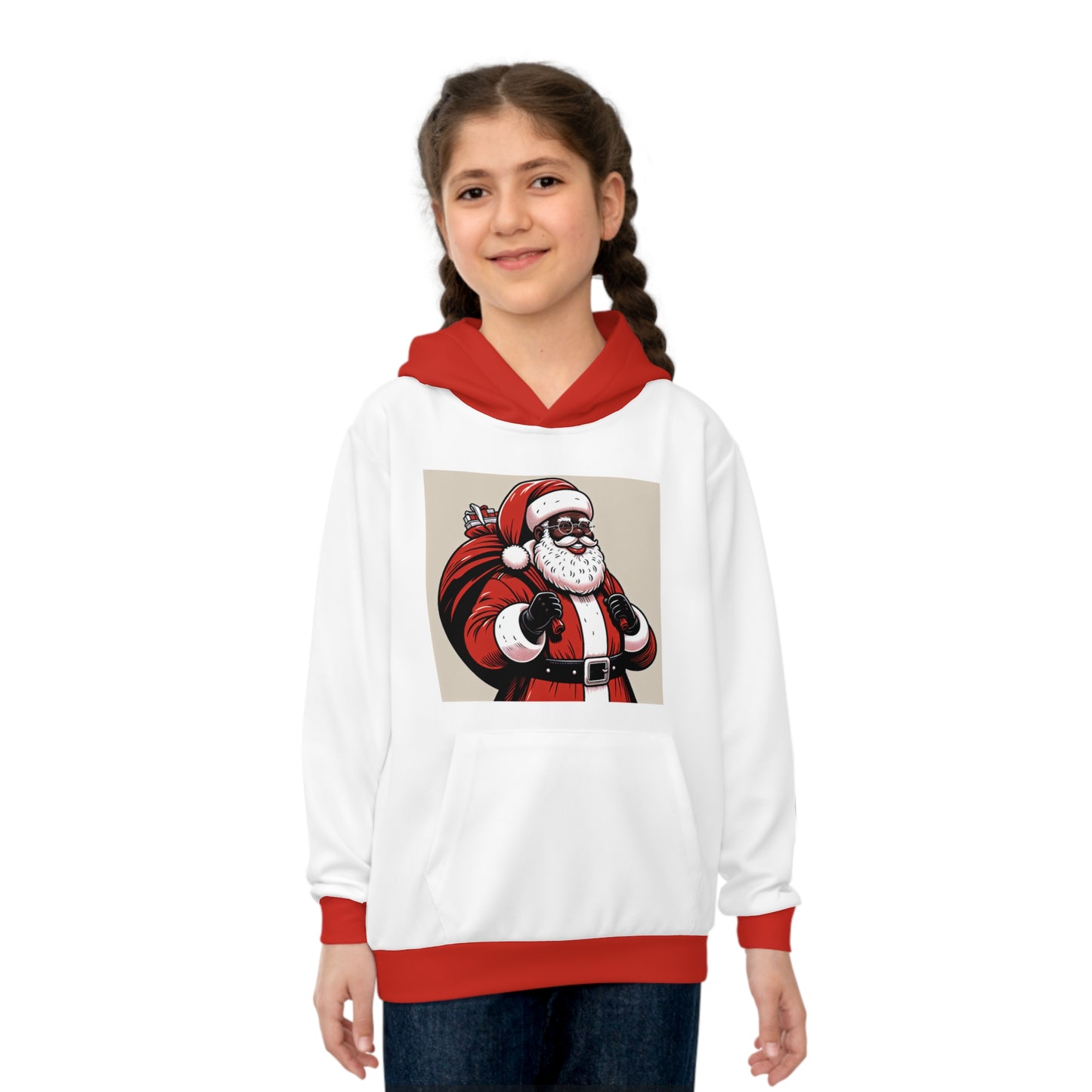 Children's Hoodie (AOP)/Santa/African American