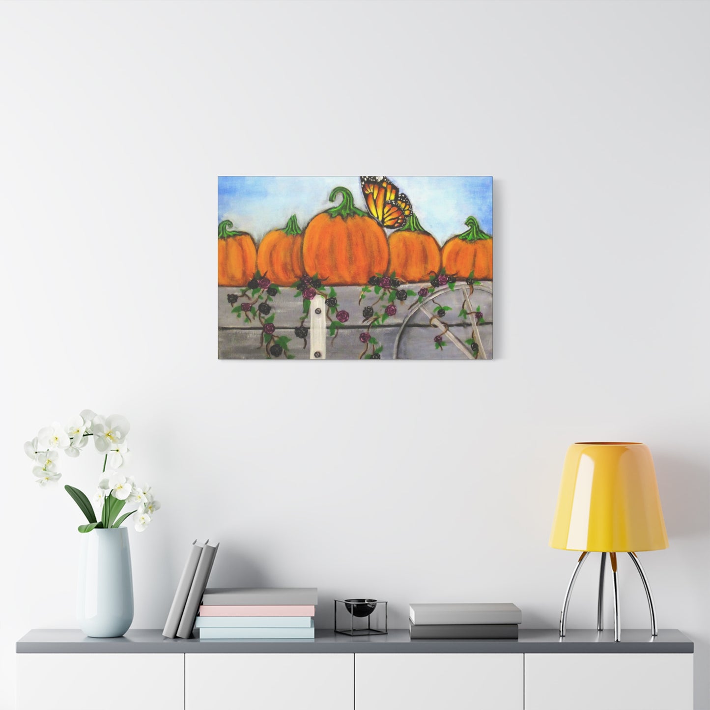 Matte Canvas, Stretched, 1.25"/Fall/Pumpkins in a Wagon