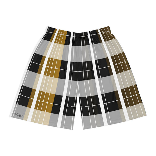 Basketball Shorts (AOP)/Gold Plaid