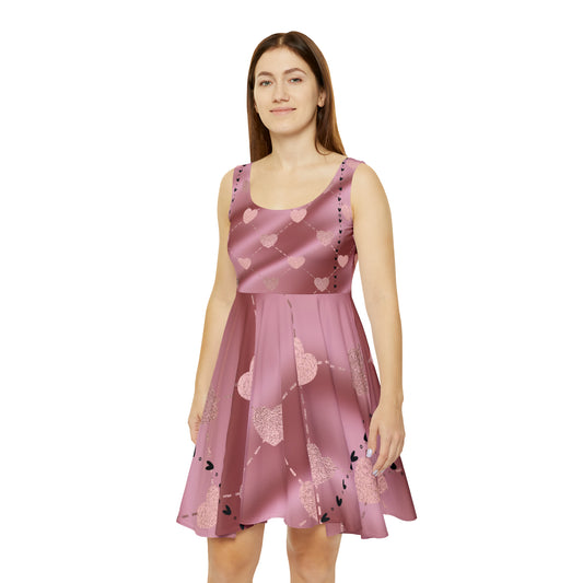 Women's Dress (AOP)/Hearts/Pink