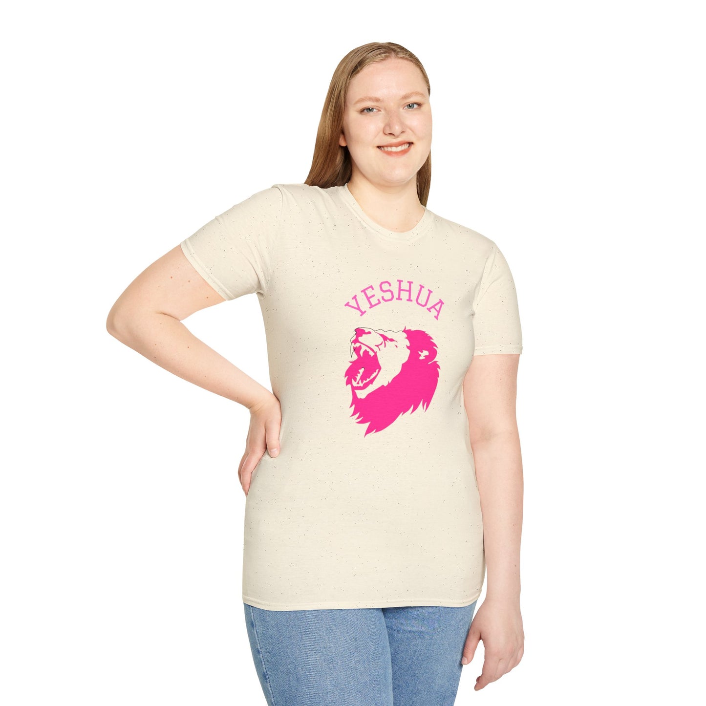 Unisex Softstyle T-Shirt/Yeshua/Pink/Lion