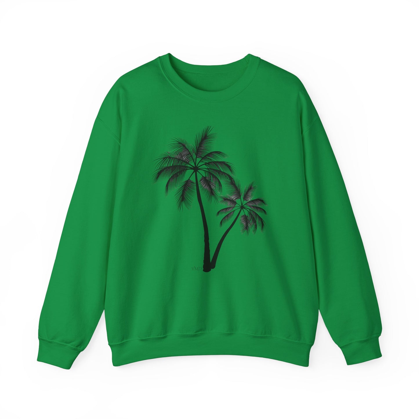 Womans Heavy Blend™ Crewneck Sweatshirt/2 Palm Trees/Black/White