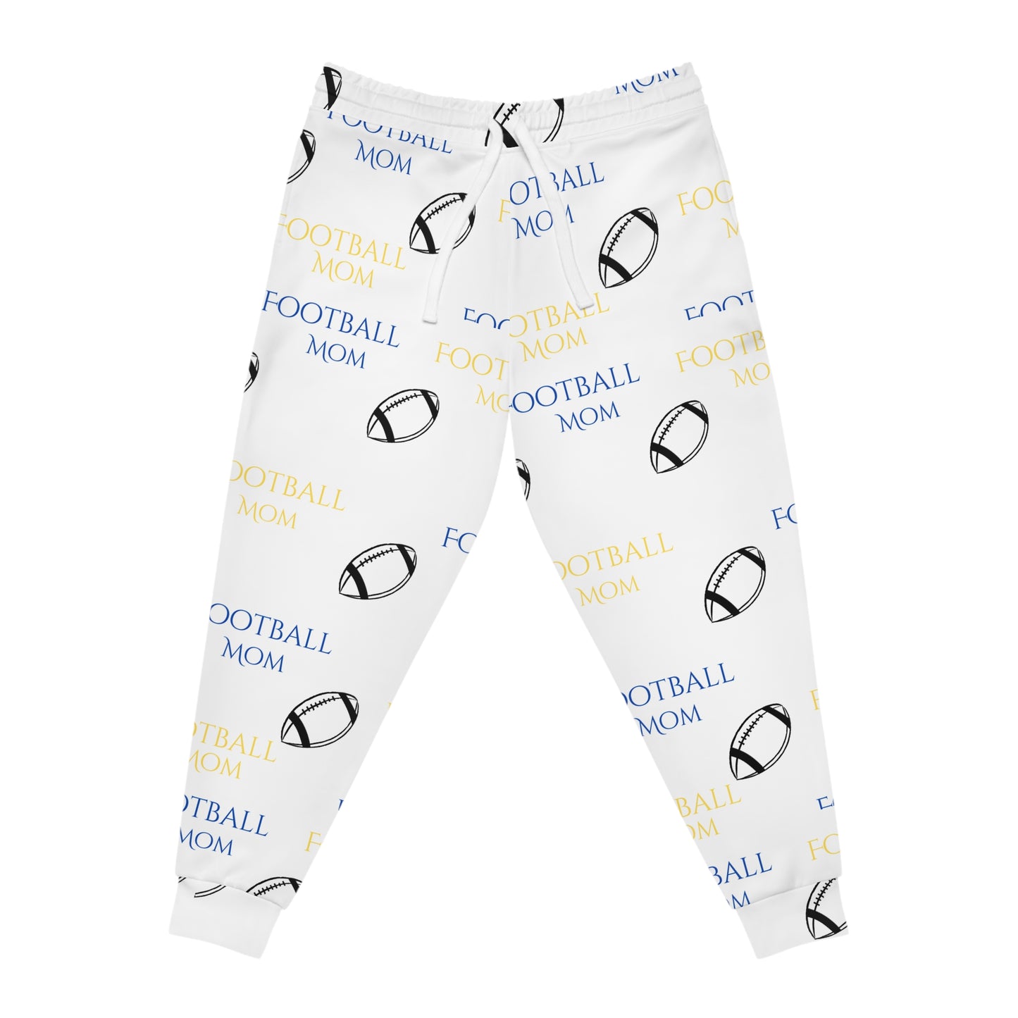 Athletic Joggers (AOP)/Football Mom/blue/yellow