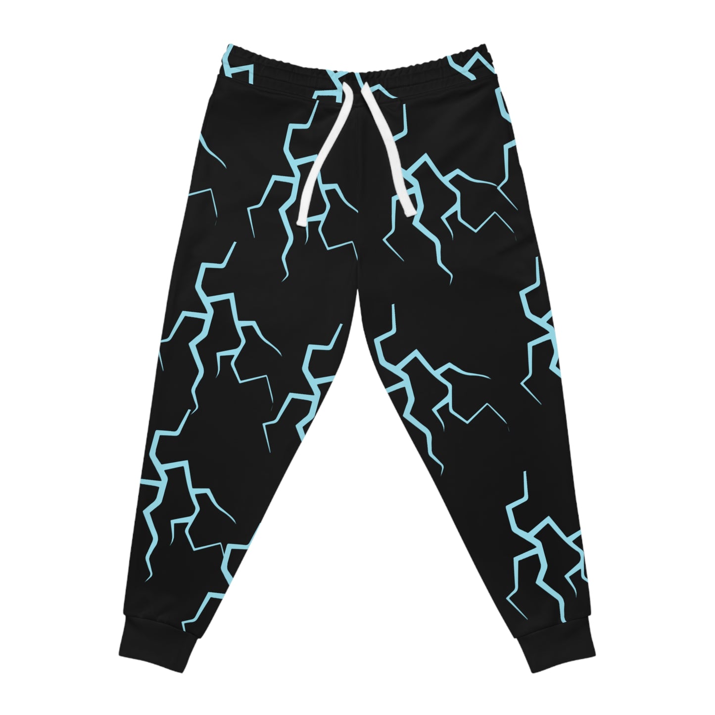 Unisex Athletic Joggers (AOP)/Black/Lighting Bolts