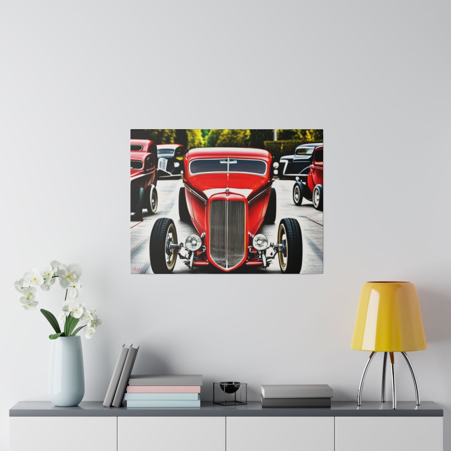 Digital Print Canvas, Stretched, 0.75"/Hot Rods Red