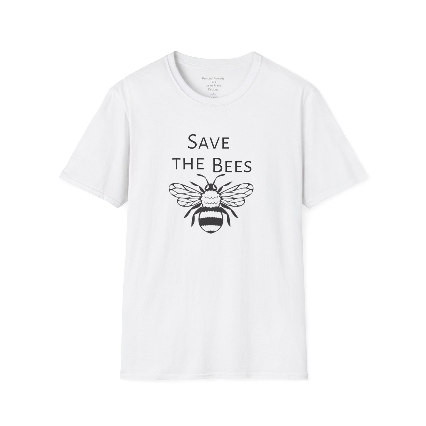 Unisex Softstyle T-Shirt/Save the Bees/With every Save the bees t- shirt purchased 10% of sales goes to bee organization's