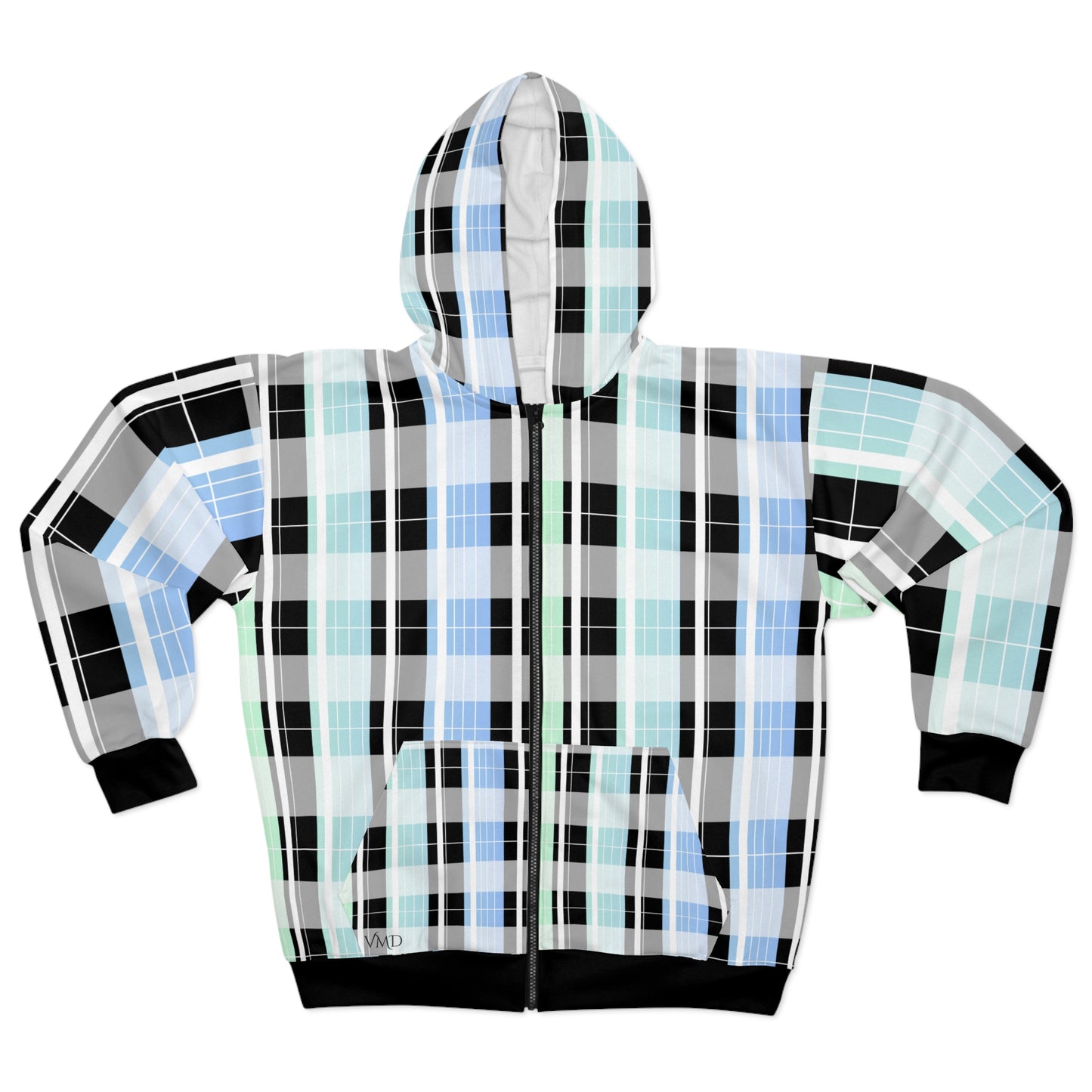 Unisex Zip Hoodie (AOP)/Spring/Pastel Plaid BBY/B