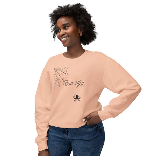 Unisex Lightweight Crewneck Sweatshirt/Boo-tiful Spider