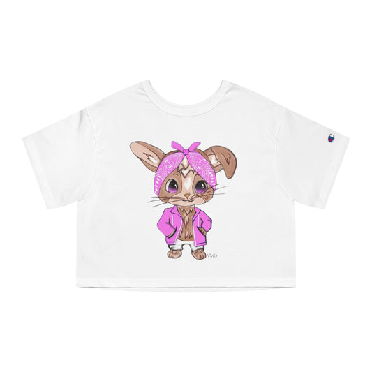 Champion Women's Cropped T-Shirt/Bandana Bunnie/Baby Pink