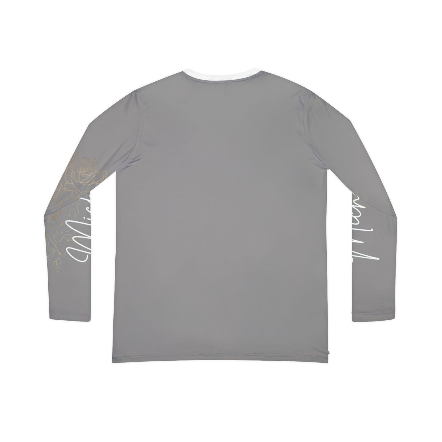 Women's Long Sleeve V-neck Shirt (AOP)/ Michigan/ Gray/white