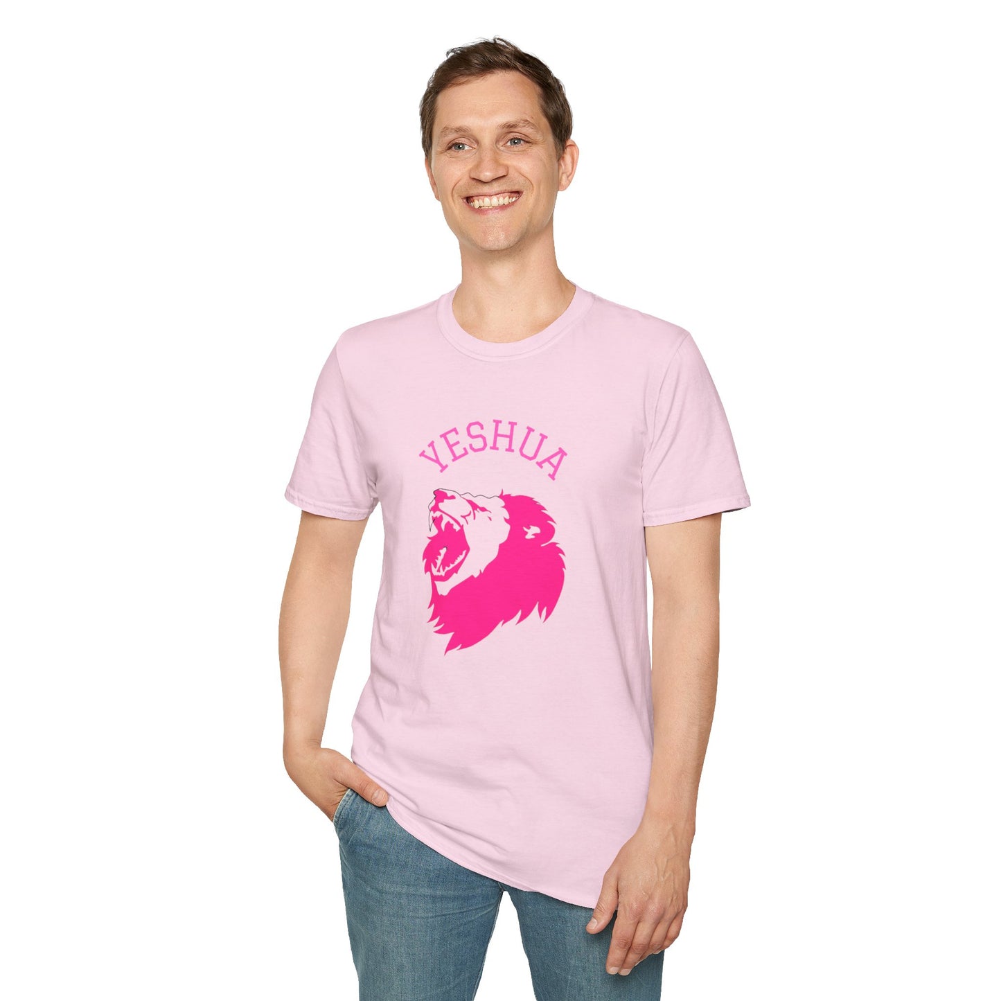 Unisex Softstyle T-Shirt/Yeshua/Pink/Lion