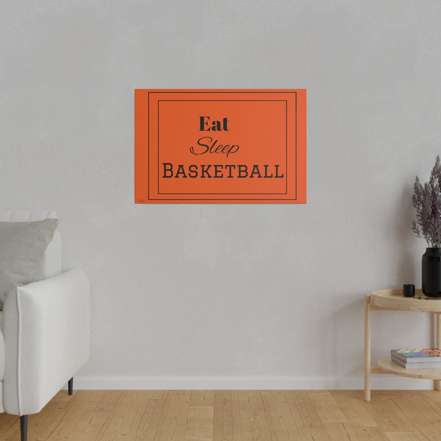 Digital Portrait Print/Canvas, Stretched, 0.75"/Eat Sleep Basketball/OR/BG