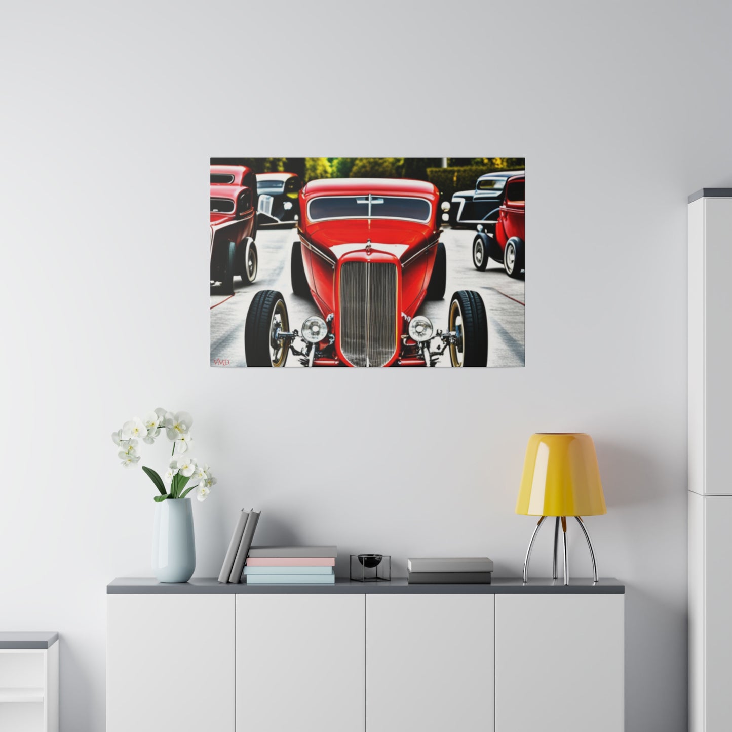 Digital Print Canvas, Stretched, 0.75"/Hot Rods Red