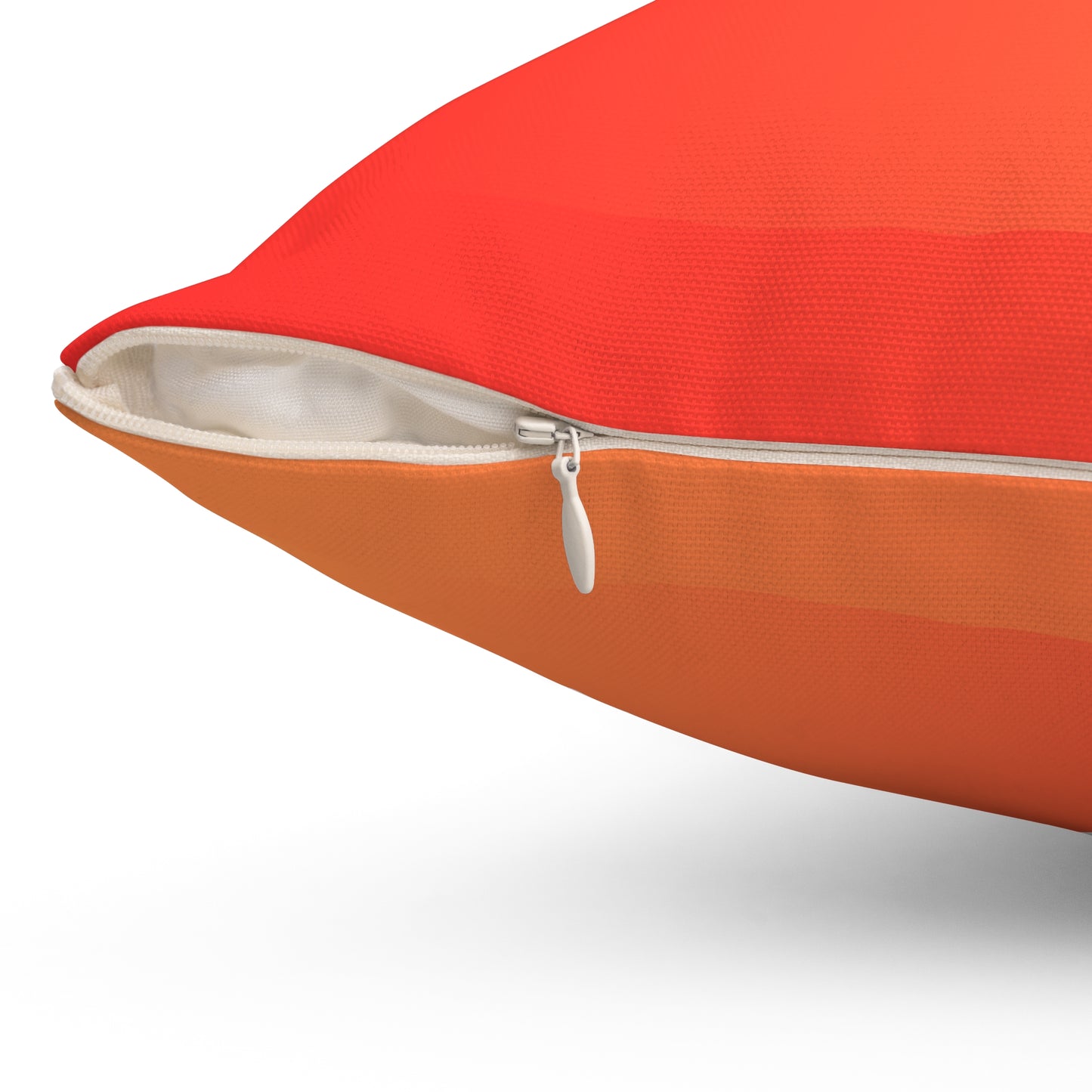 Spun Polyester Square Pillow/Orange Gradient/Santa flying across the moon/Silhouette