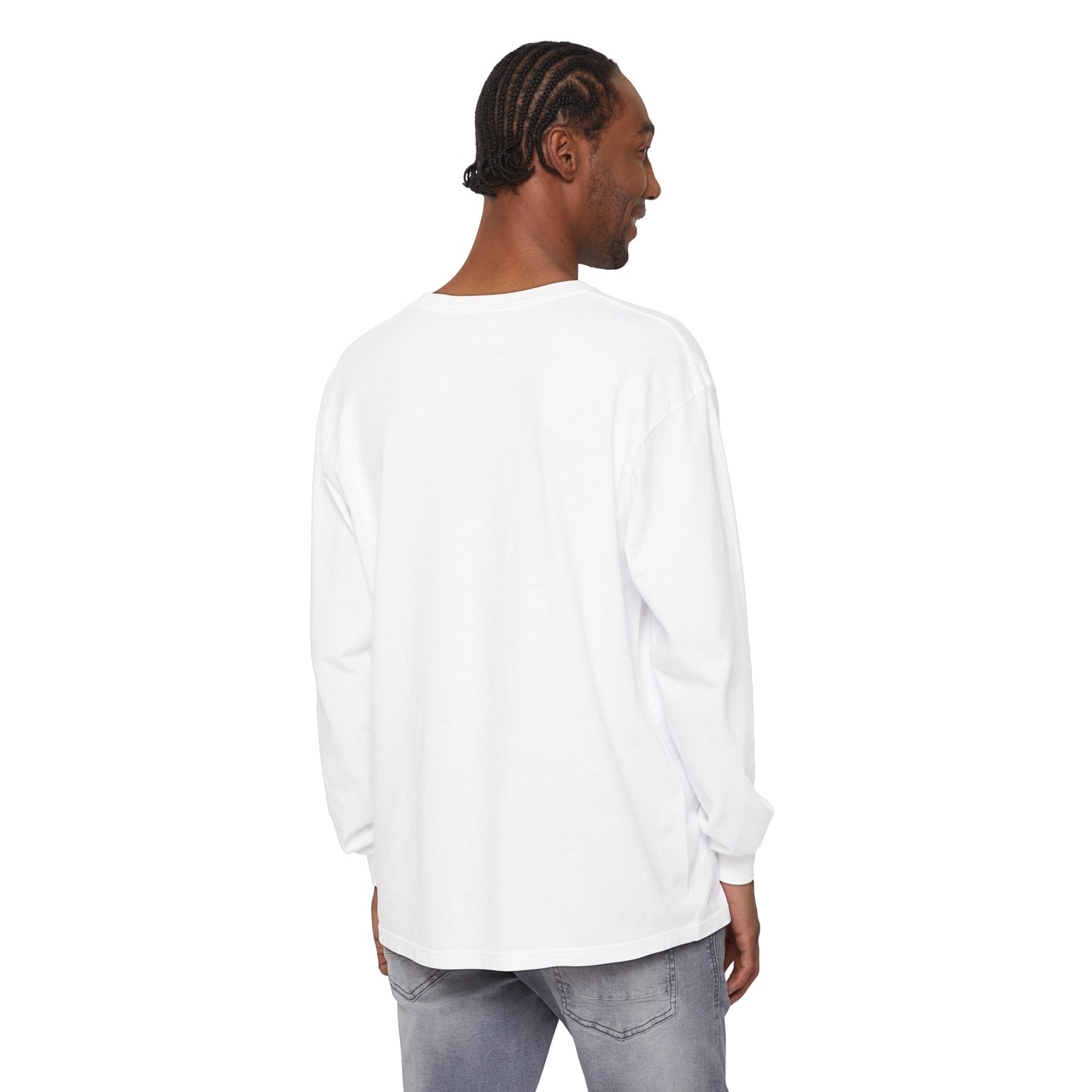 Men's Garment-dyed Long Sleeve T-Shirt/Holiday Funny/African American elf on the shelf/ Salt in the Sugar