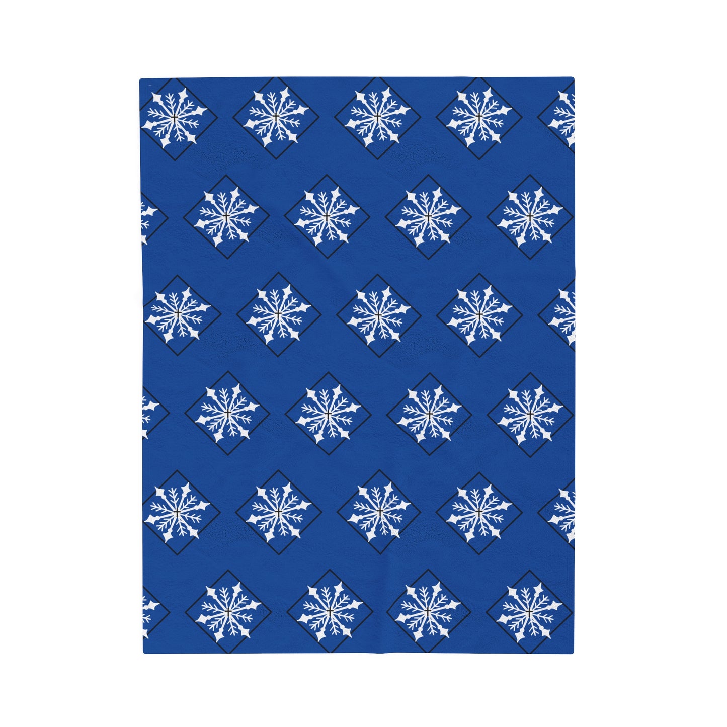 Velveteen Plush Blanket/Holiday/Snowflake/Blue