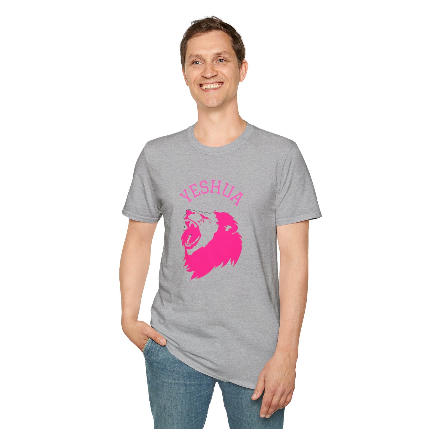 Unisex Softstyle T-Shirt/Yeshua/Pink/Lion