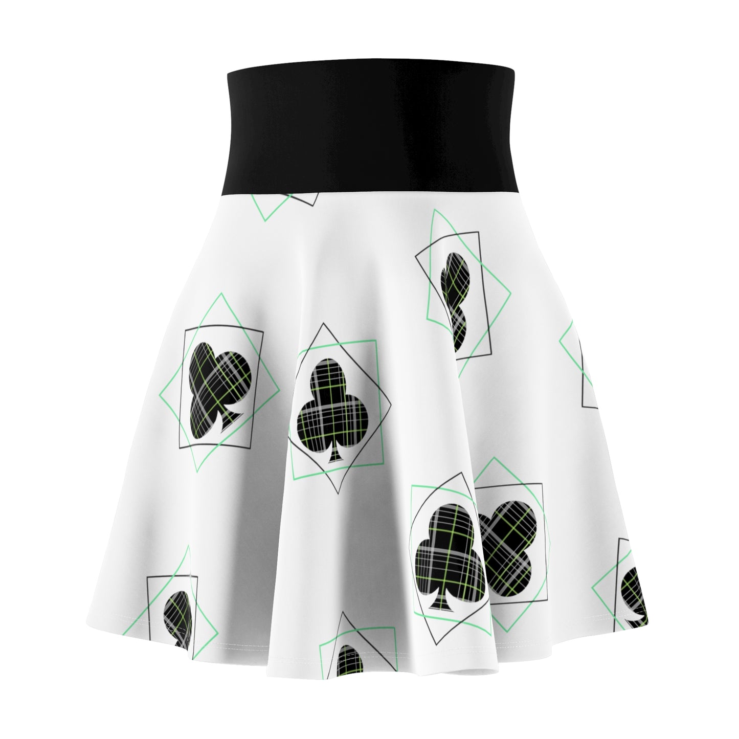 Women's Skirt/White(AOP)/Clovers