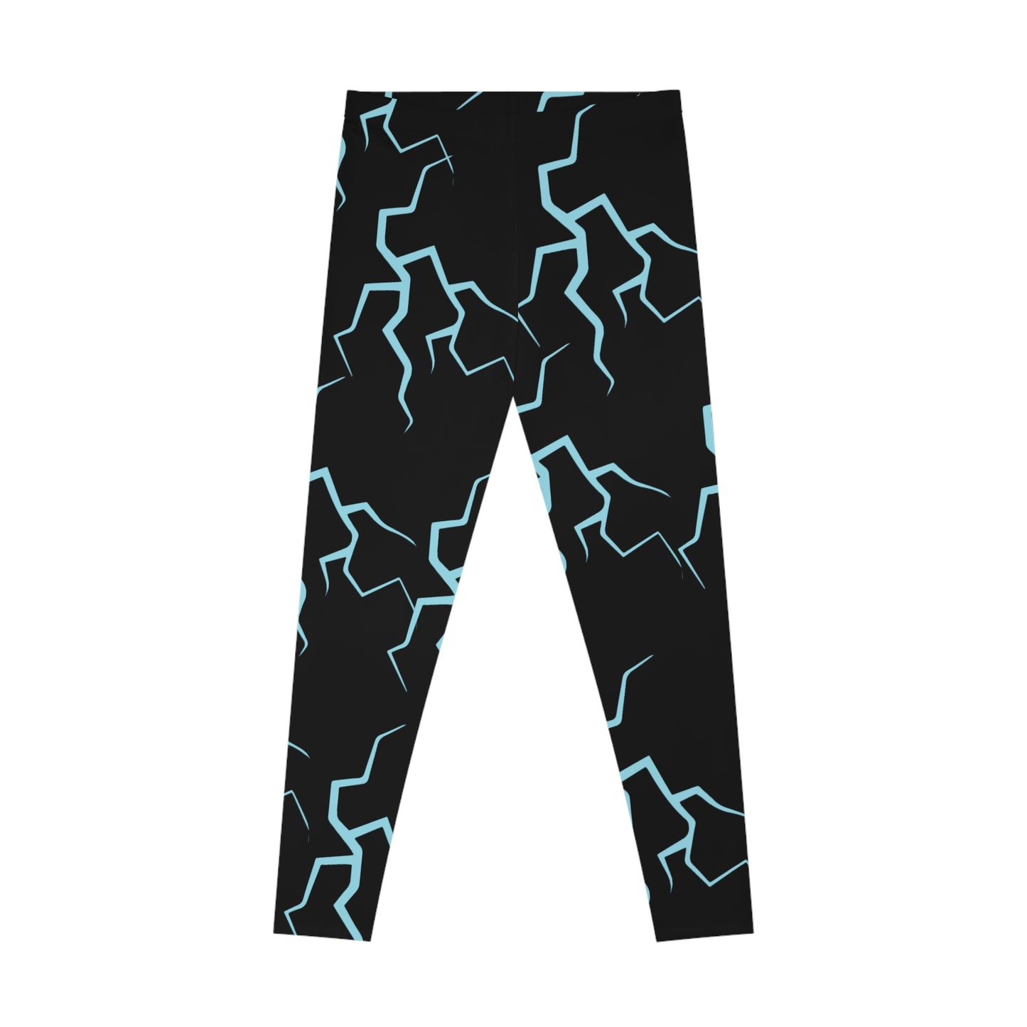 Women's Stretchy Leggings (AOP)/ Lightning bolts/blue