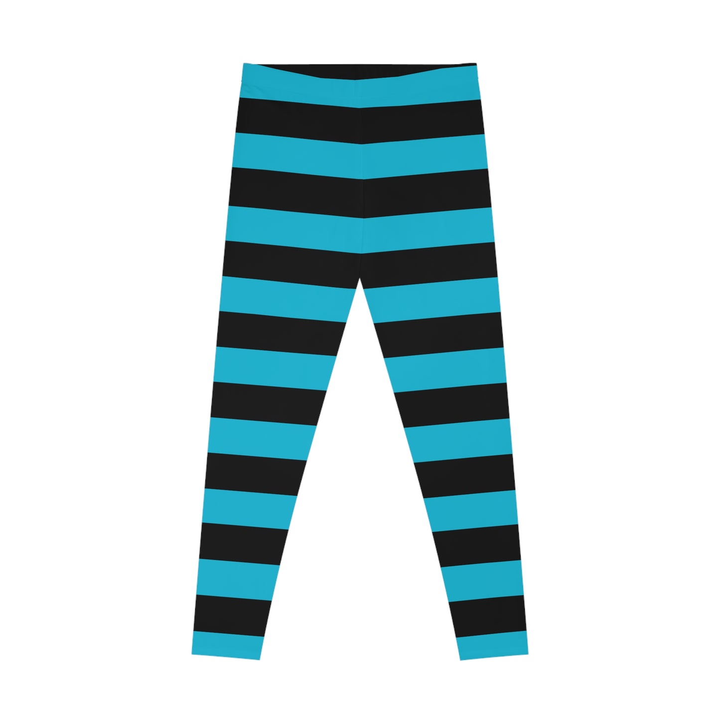 Womans Stretchy Leggings (AOP)/Witch Stripes/Teal