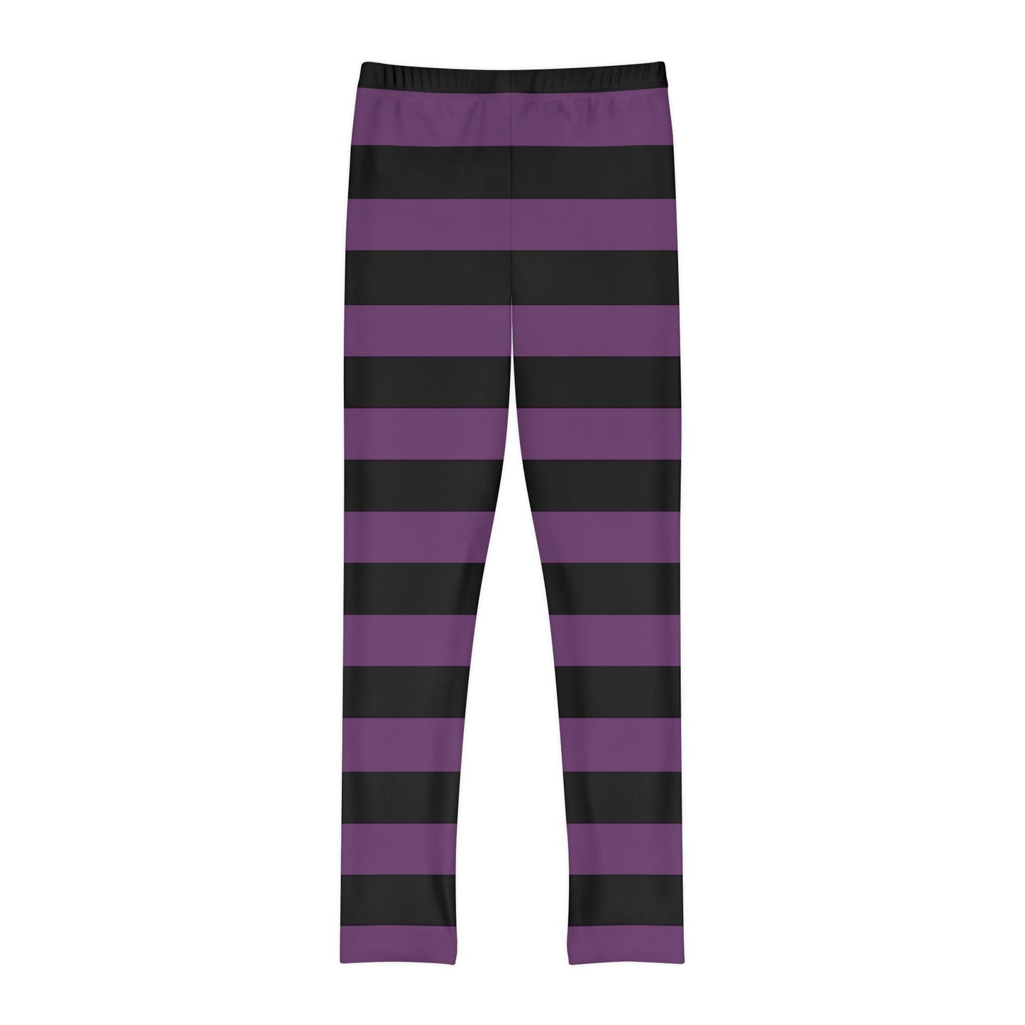 Girls Youth Full-Length Leggings (AOP)/Witch Stripes/Purple