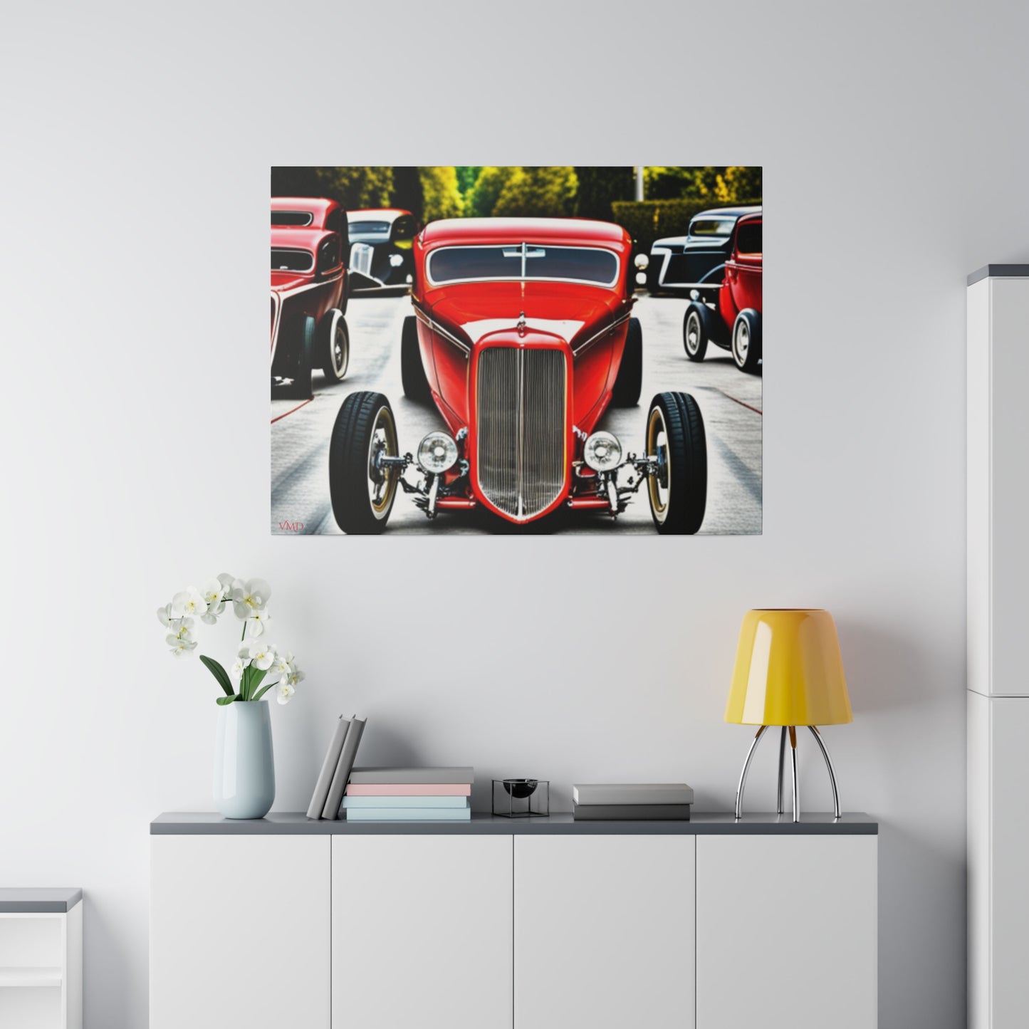 Digital Print Canvas, Stretched, 0.75"/Hot Rods Red