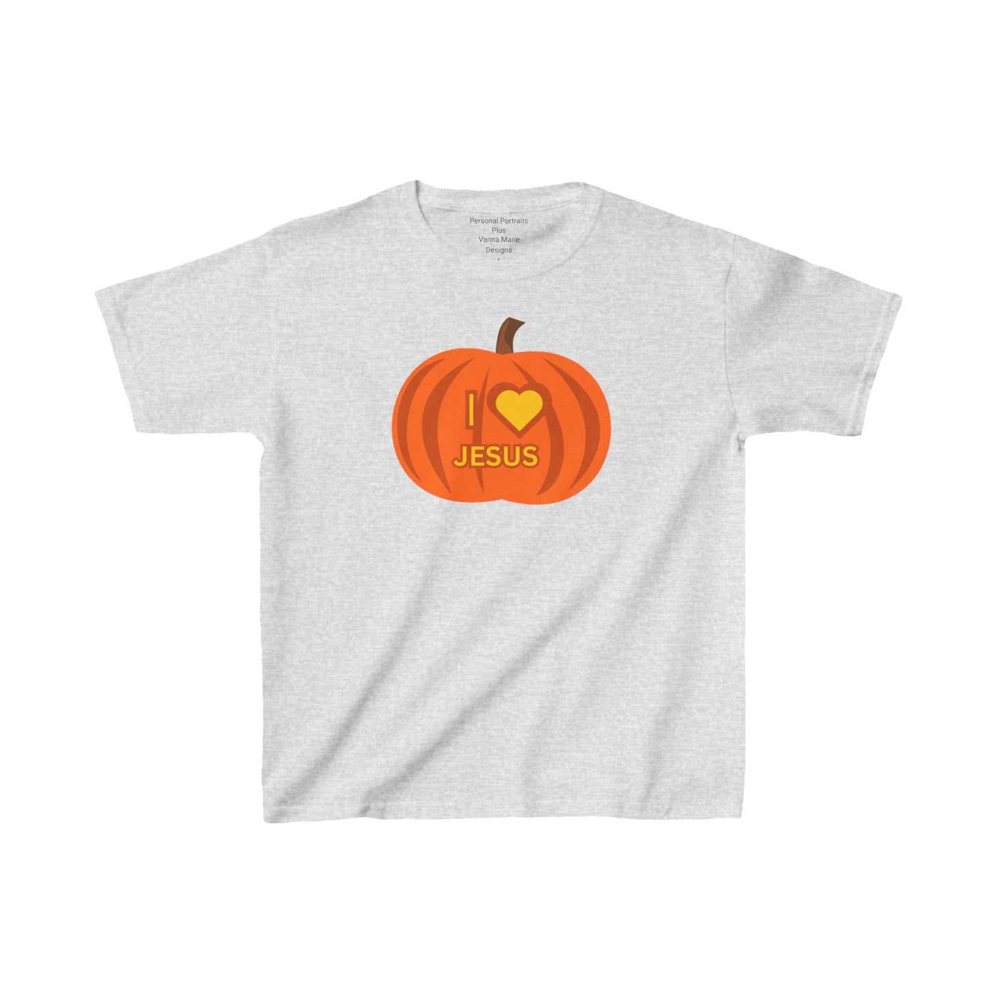 Kids Heavy Cotton™ Tee/ I love Jesus Carved Pumpkin