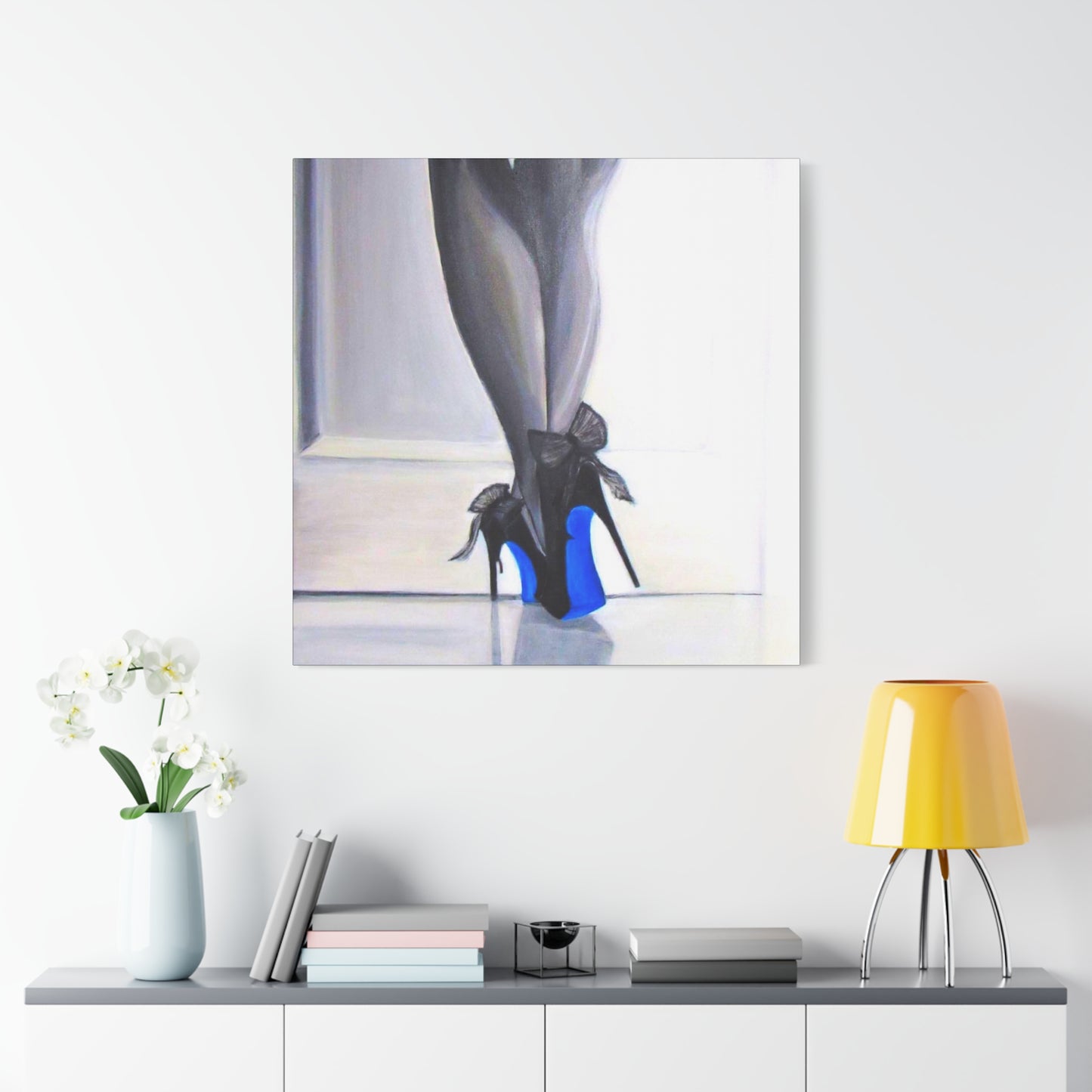 Matte Canvas, Stretched, 1.25"/ Acrylic Painting Print/Blue Bottoms