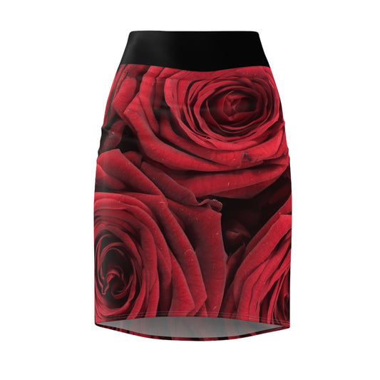 Women's Pencil Skirt (AOP)/Red Roses