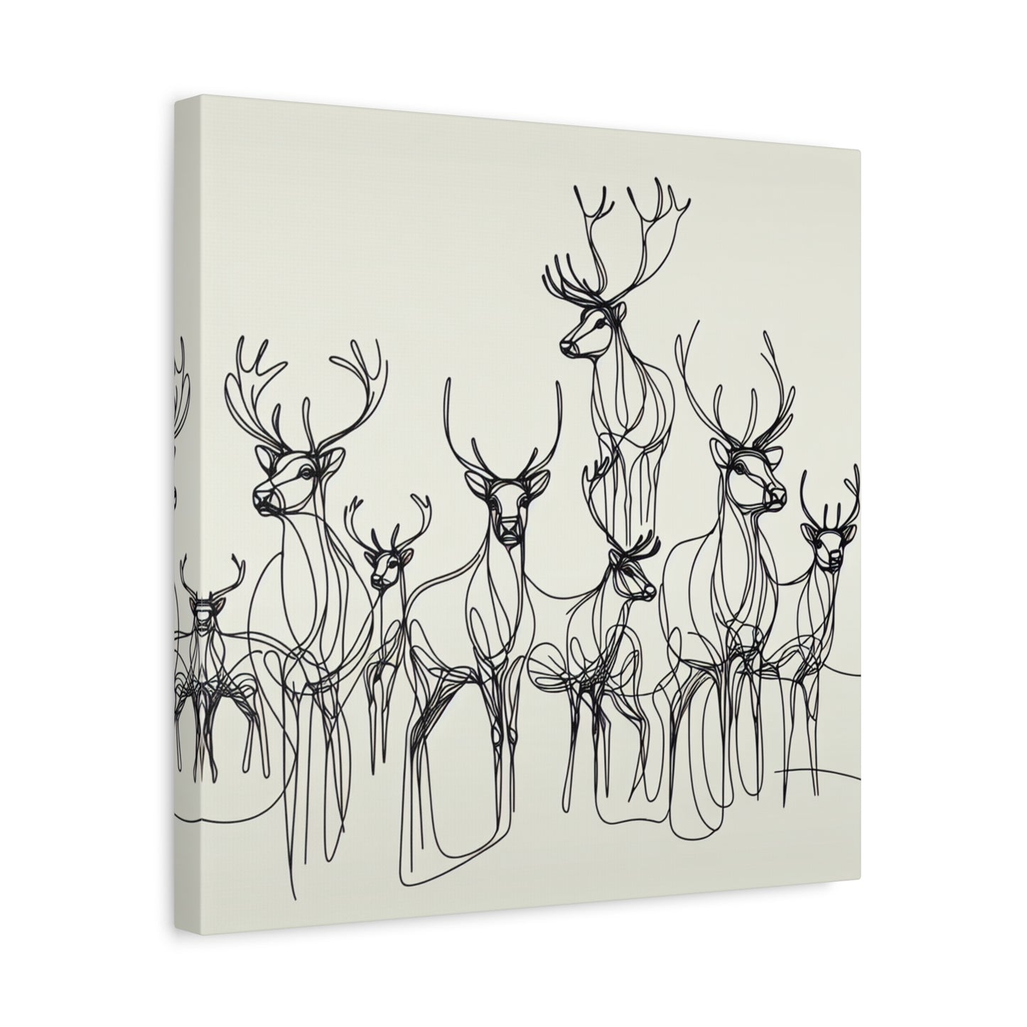 Matte Canvas, Stretched, 1.25"/Reindeer/Line art