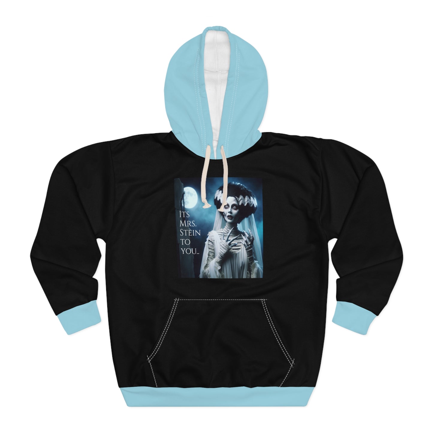 Unisex Pullover Hoodie (AOP)Bride of Frankenstein/It's Mrs. Stein to you.../Halloween/Brunette