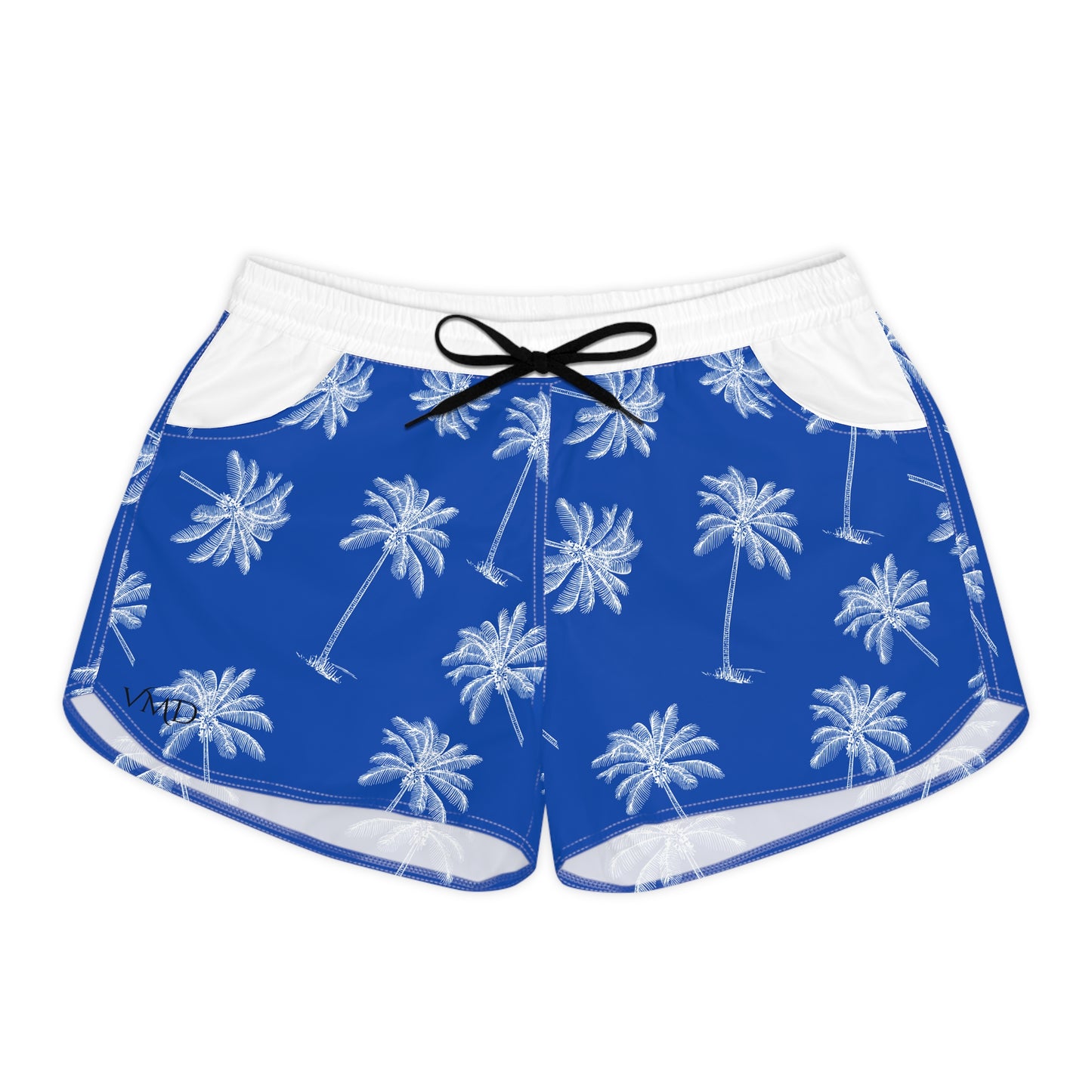 Women's Casual Shorts (AOP)/Palm Trees/Blue/White