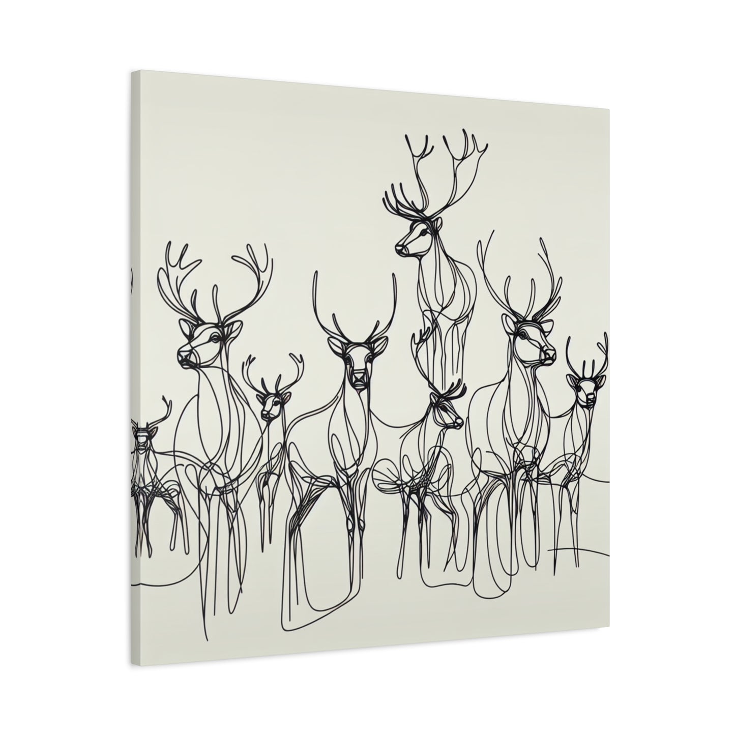 Matte Canvas, Stretched, 1.25"/Reindeer/Line art