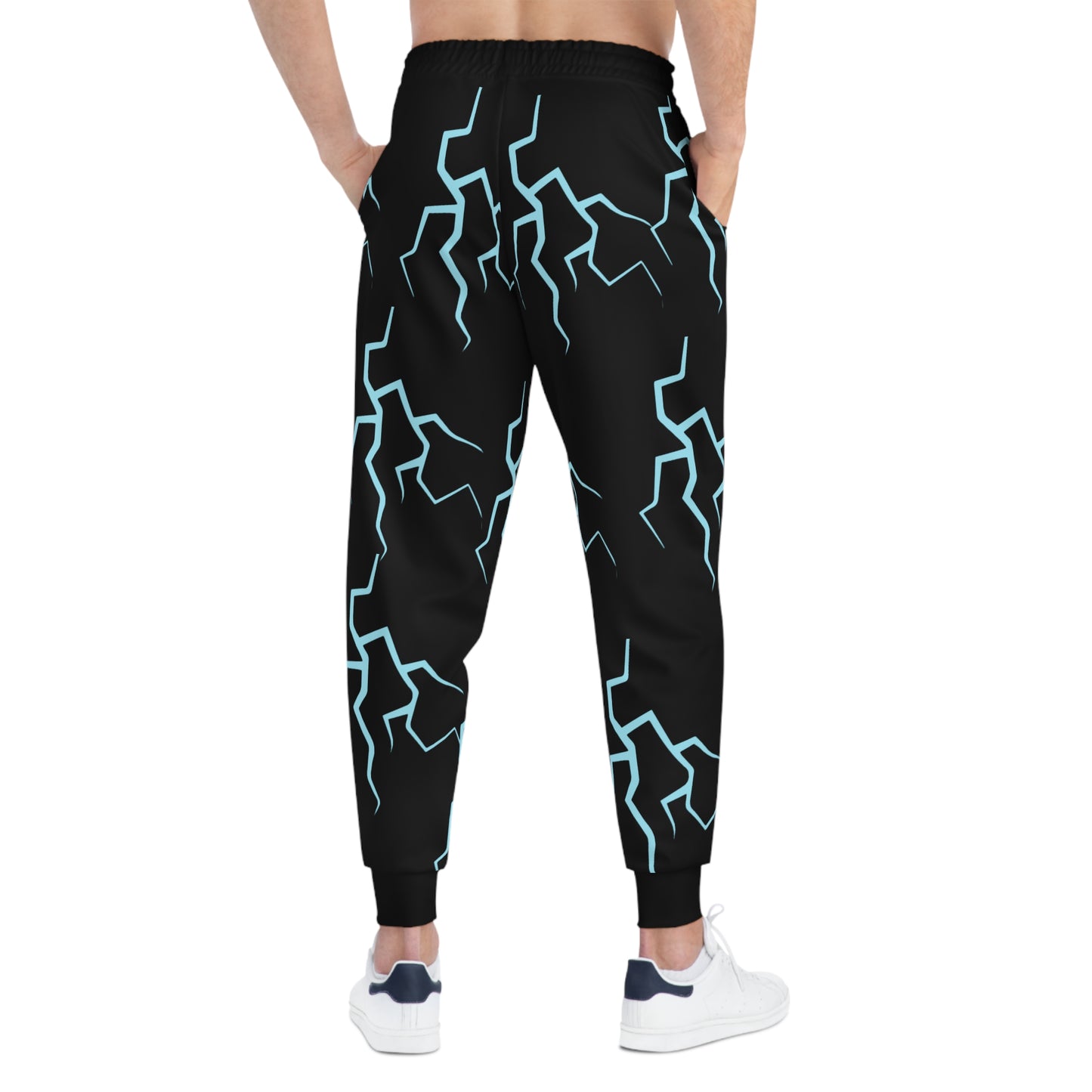 Unisex Athletic Joggers (AOP)/Black/Lighting Bolts