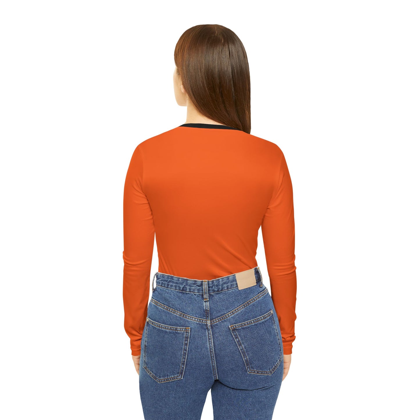 Women's Long Sleeve V-neck Shirt (AOP)/Roses/Spiders/Orange