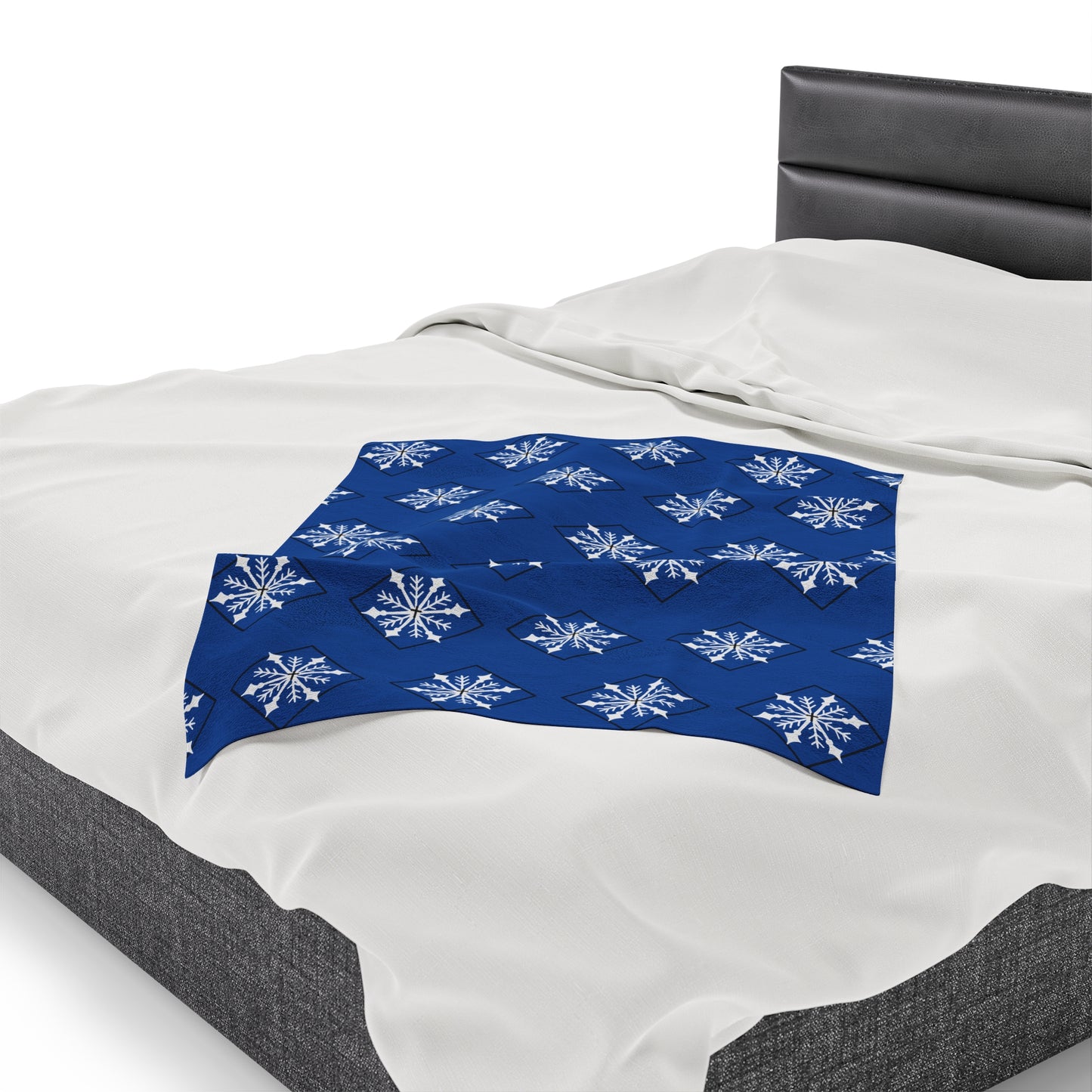 Velveteen Plush Blanket/Holiday/Snowflake/Blue