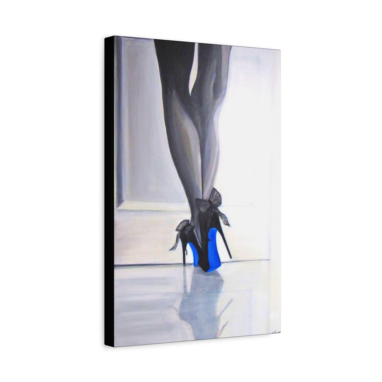 Matte Canvas, Stretched, 1.25"/ Acrylic Painting Print/Blue Bottoms