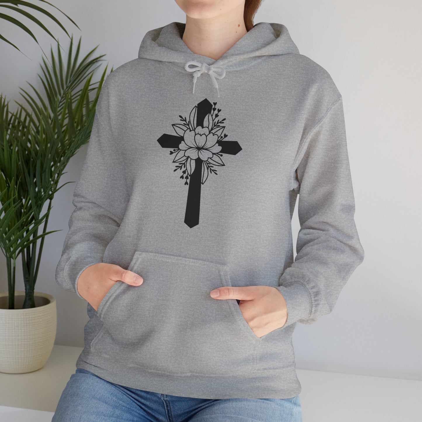 Unisex Heavy Blend™ Hooded Sweatshirt Cross/Christian Art