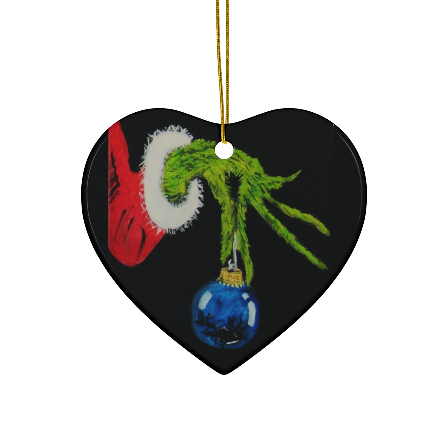 Ceramic Ornament, 4 Shapes/Grinch Bulb Blue