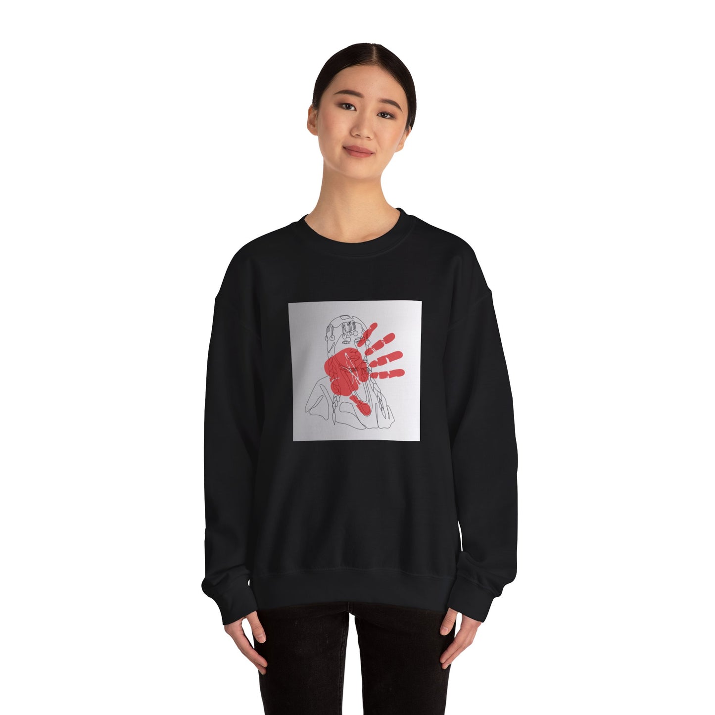 Unisex Heavy Blend™ Crewneck Sweatshirt/Native American/Hand Print/ Spreading Awareness for Indigenous Women