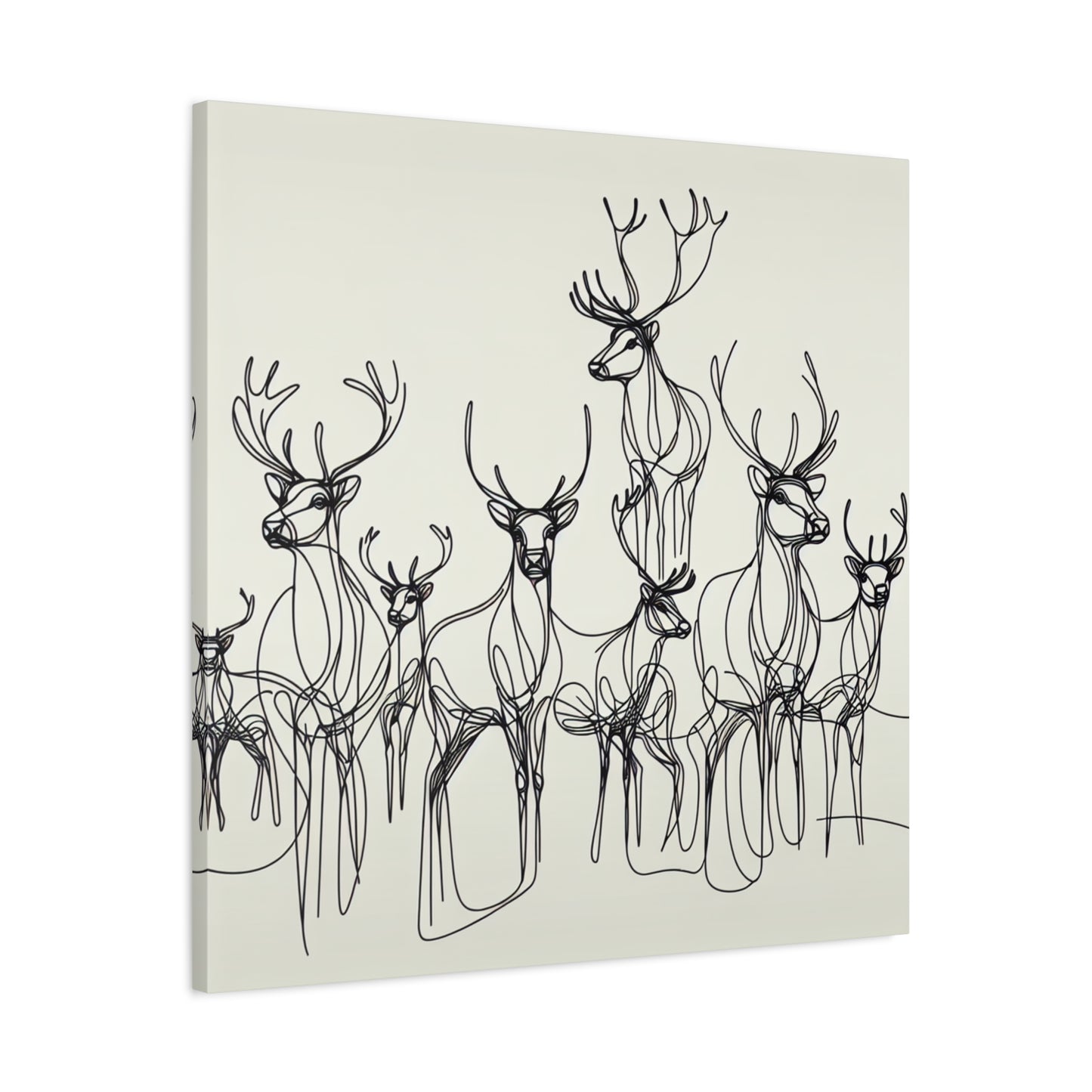 Matte Canvas, Stretched, 1.25"/Reindeer/Line art