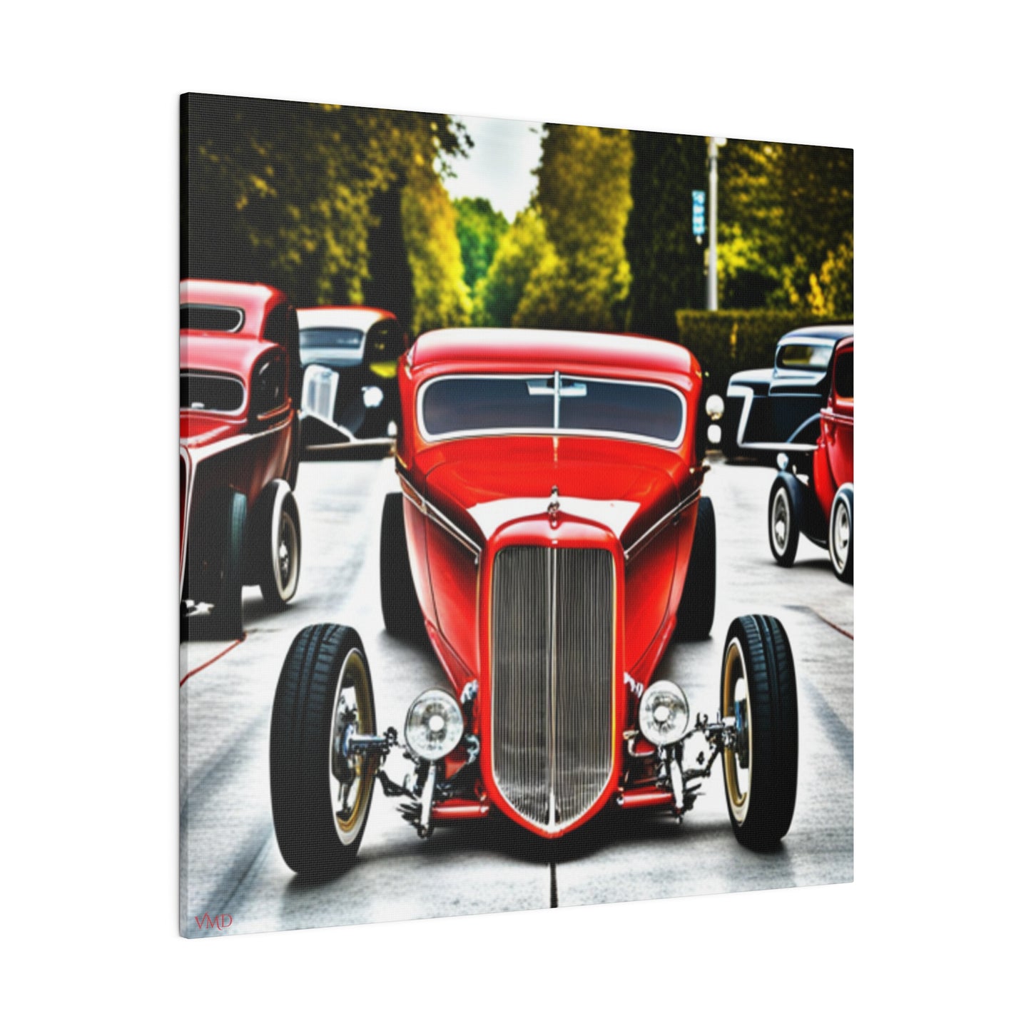 Digital Print Canvas, Stretched, 0.75"/Hot Rods Red