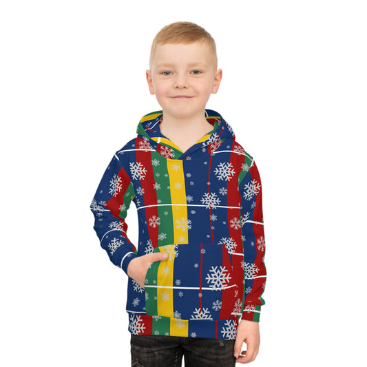 Children's Hoodie (AOP)/Holiday/Blue /Red /Green/ Yellow/ Plaid/ White Snowflakes